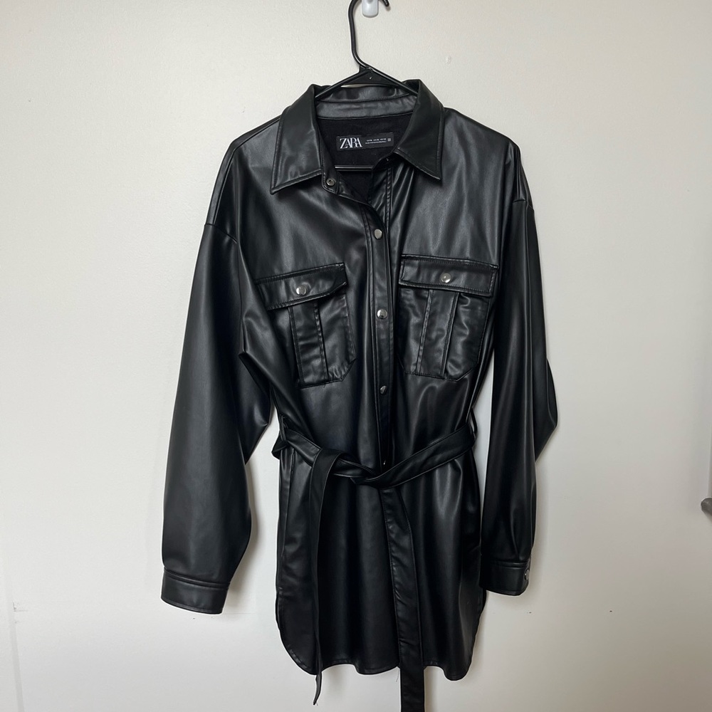 Zara Faux Leather Shacket